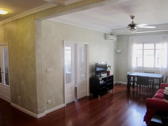 View of living room showing sliding door closed